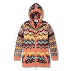 Missoni zig zag hooded cardigan sweater